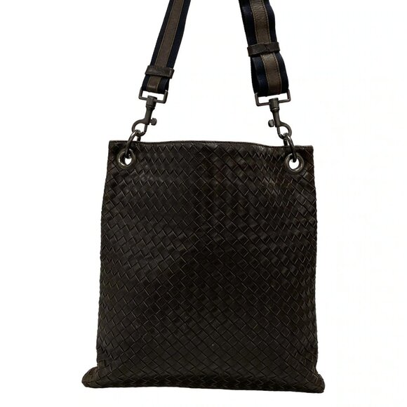 Auth BOTTEGA VENETA Intrecciato 161623 Dark Brown Leather Shoulder Bag - Picture 2 of 16